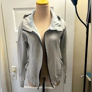 GapFit Sz M Light Grey Hooded Full Zip Sweatshirt